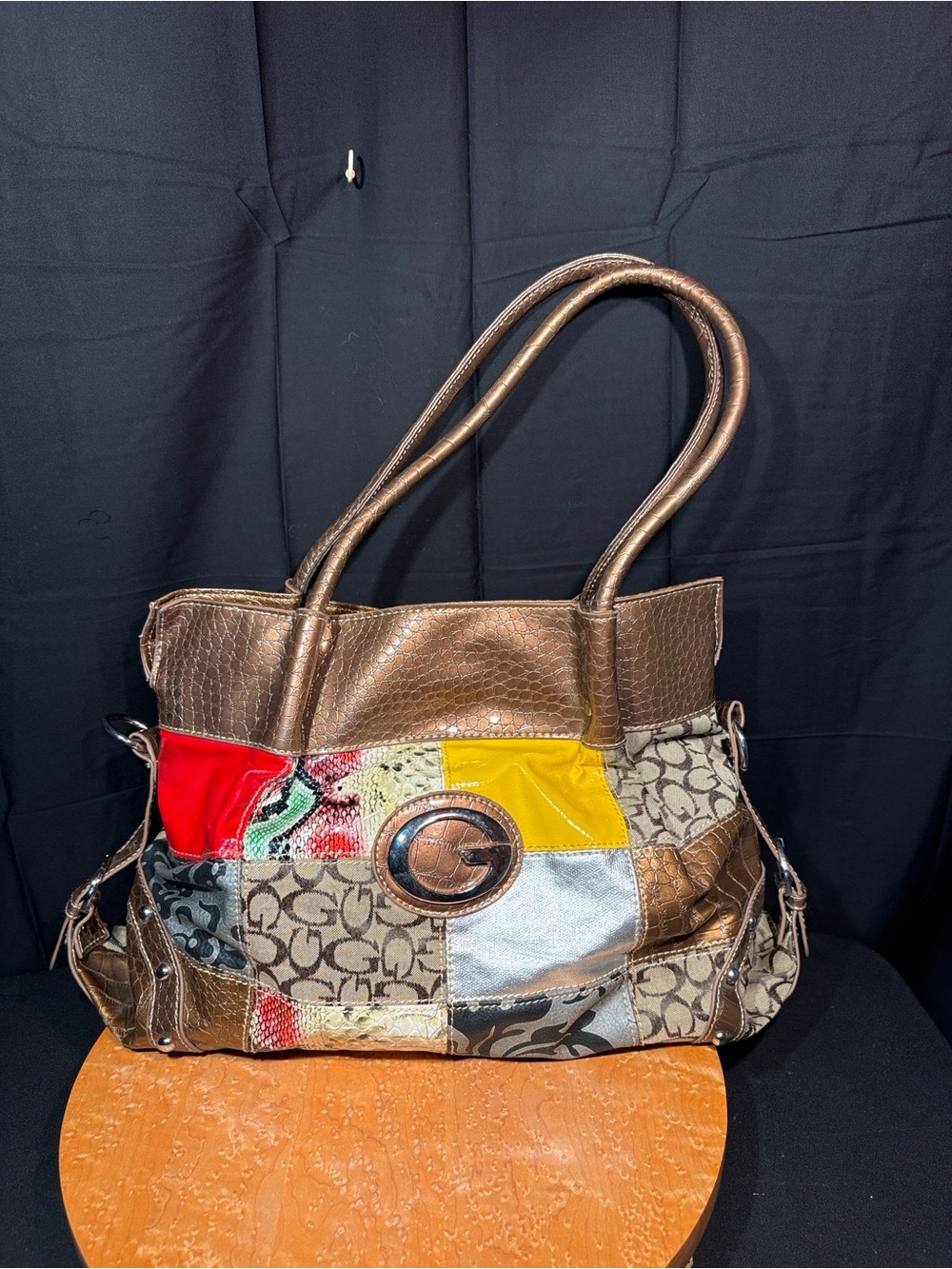 ✨ RARE VINTAGE Y2K GUESS PATCHWORK TOTE ✨